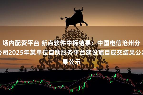 场内配资平台 新点软件中标结果：中国电信沧州分公司2025年某单位自助服务平台建设项目成交结果公示