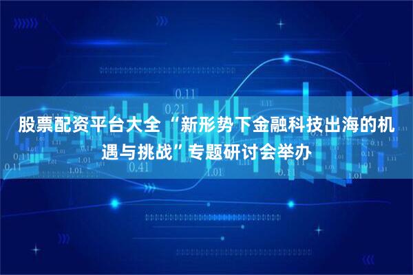 股票配资平台大全 “新形势下金融科技出海的机遇与挑战”专题研讨会举办