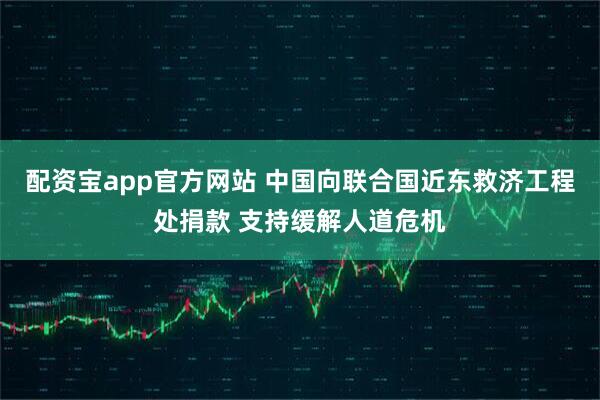 配资宝app官方网站 中国向联合国近东救济工程处捐款 支持缓解人道危机